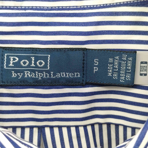 ポロバイラルフローレン Polo by RALPH LAUREN ポニー刺繍 短丈 ストライプシャツ レディース import:S