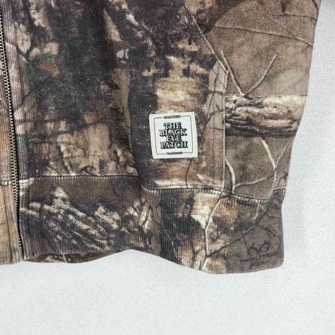 ザブラックアイパッチ THE BLACK EYE PATCH STENCIL LOGO REALTREE THERMAL ZIP HOODIE リアルツリーカモ ジップフーディー メンズ JPN:L