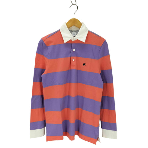ブルックスブラザーズ BROOKS BROTHERS slim fit ボーダー柄長袖ポロシャツ ラガーシャツ メンズ JPN:XS