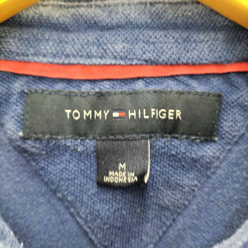 トミーヒルフィガー TOMMY HILFIGER エンブレム ロゴ ワッペン刺繍 ボーダー ポロシャツ メンズ import:M