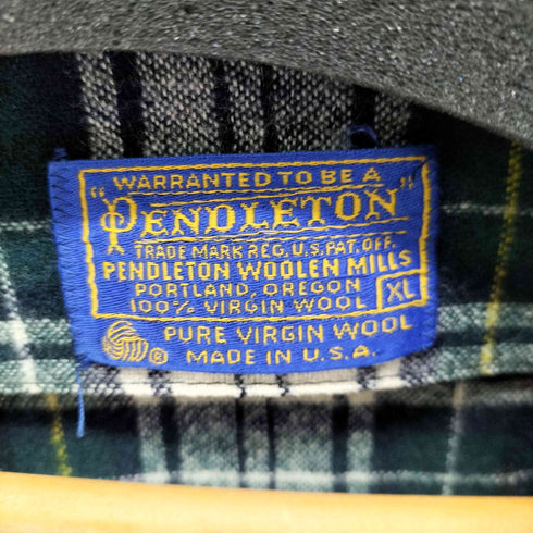 ペンドルトン PENDLETON 70S MADE IN USA ウールチェックガウン メンズ import:XL