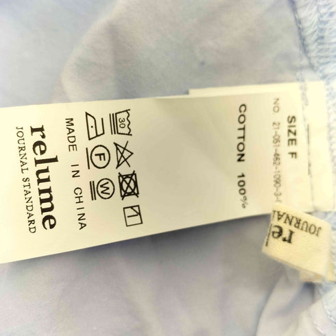 ジャーナルスタンダードレリューム JOURNAL STANDARD relume コットンタイプライターギャザーブラウス レディース FREE