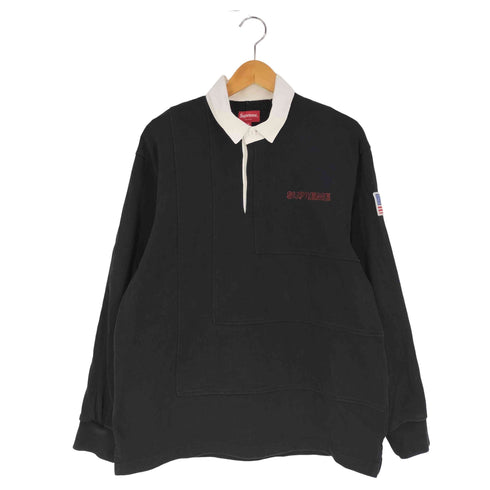 シュプリーム Supreme 7s Rugby Black ラガーシャツ メンズ import:M