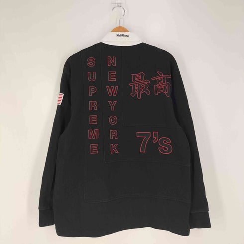 シュプリーム Supreme 7s Rugby Black ラガーシャツ メンズ import:M