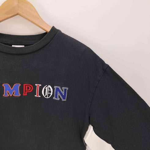 チャンピオン Champion マルチフォント ロゴ 刺繍 ロング スリーブ Tシャツ レディース M
