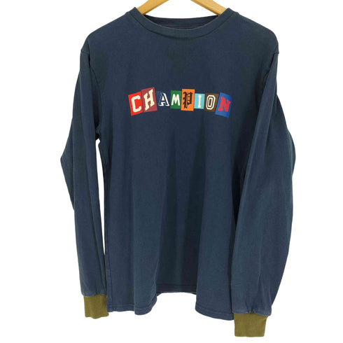 チャンピオン Champion マルチ フォント ロゴ プリント ロング スリーブ Tシャツ メンズ S