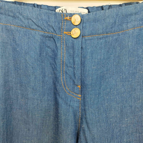 ザラ ZARA DENIM EFFECT WIDE LEG PANTS デニムエフェクト ワイドパンツ レディース import:S
