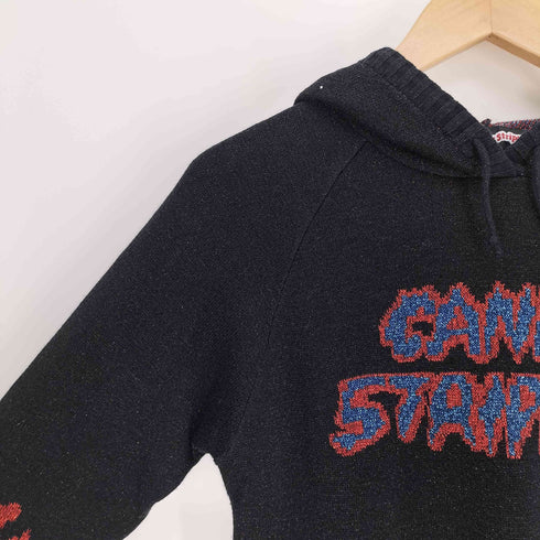 キャンディストリッパー Candy Stripper アーム ファイヤー パターン ロゴ ラメ レーヨン ポリ プルオーバー パーカー レディース JPN:M