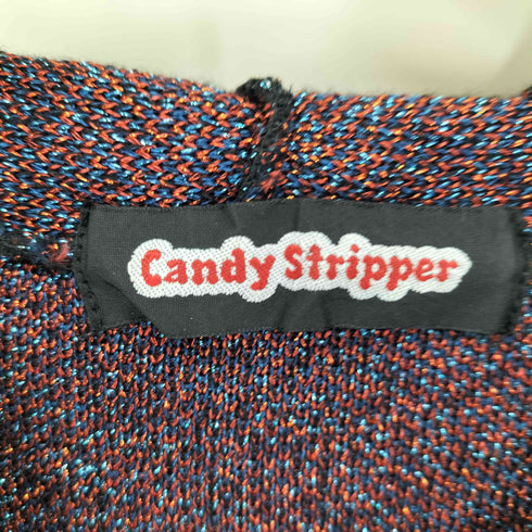 キャンディストリッパー Candy Stripper アーム ファイヤー パターン ロゴ ラメ レーヨン ポリ プルオーバー パーカー レディース JPN:M