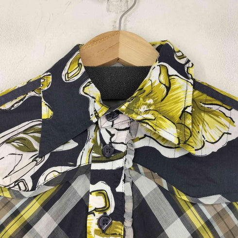 ディーゼル DIESEL ボタニカル柄 SSシャツ レディース XS