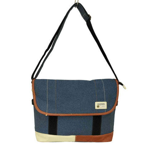 ムスタッシュ MOUSTACHE レザー 切り替え ショルダー バッグ メンズ L