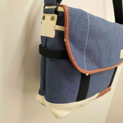 ムスタッシュ MOUSTACHE レザー 切り替え ショルダー バッグ メンズ L