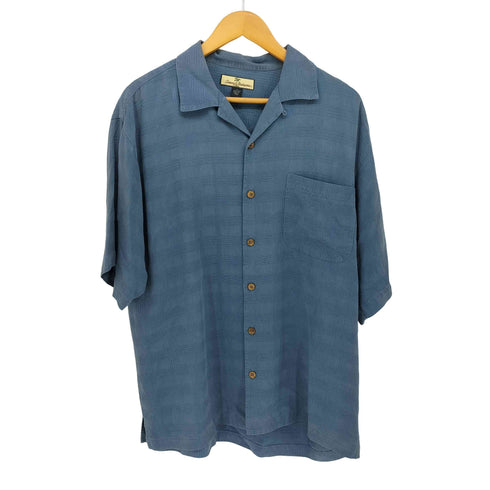 トミーバハマ Tommy Bahama 90s シルク100 チェック オープンカラーシャツ メンズ import:M