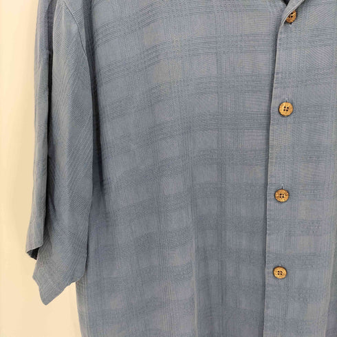 トミーバハマ Tommy Bahama 90s シルク100 チェック オープンカラーシャツ メンズ import:M