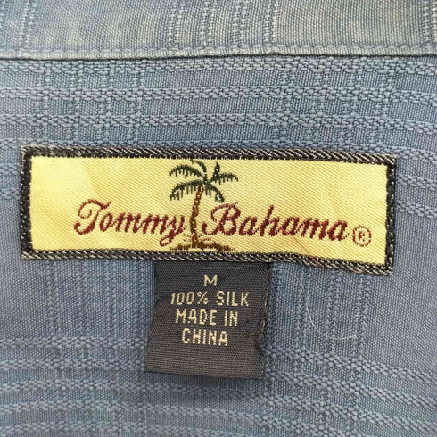 トミーバハマ Tommy Bahama 90s シルク100 チェック オープンカラーシャツ メンズ import:M