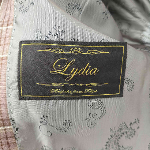 Lydia チェック柄 裏地ペイズリー柄 2Bテーラードジャケット メンズ