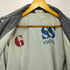 ゲス GUESS 90S 裏地ペンキロゴ スタンドカラー 袖ジップデザイン デニムジャケット メンズ import:M