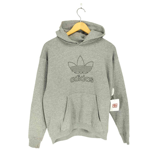 アディダス adidas 80s USA製 後期 トレフォイルロゴ ネックボタン プルオーバーパーカー メンズ JPN:XL