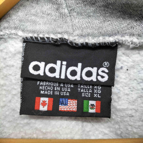 アディダス adidas 80s USA製 後期 トレフォイルロゴ ネックボタン プルオーバーパーカー メンズ JPN:XL