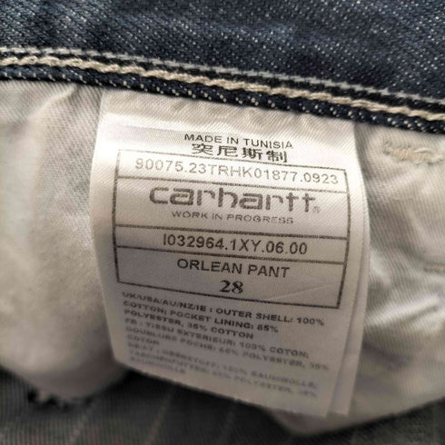 カーハート Carhartt ORLEAN PANT ヒッコリーストライプ テーパード ワイドデニムパンツ メンズ 28