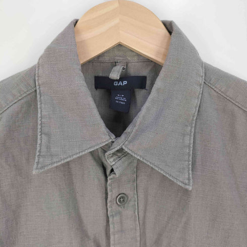 ギャップ Gap 00s OLD オールド リネンコットン ワークシャツ メンズ import:S