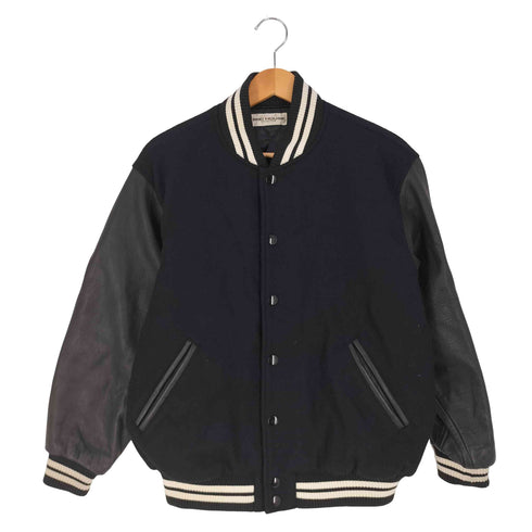ミキハウス miki HOUSE 90-00s HOMME 裏キルティング レザー ウール スタジャン メンズ
