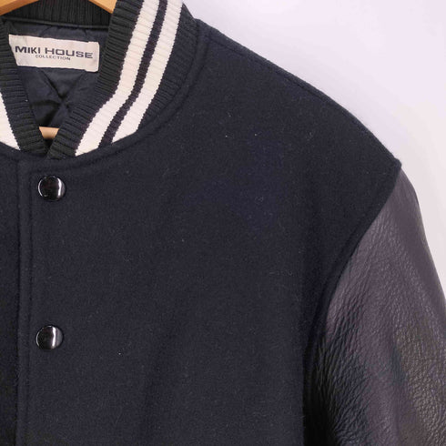 ミキハウス miki HOUSE 90-00s HOMME 裏キルティング レザー ウール スタジャン メンズ