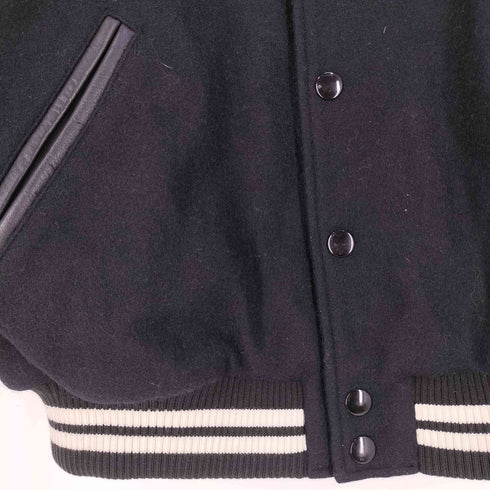 ミキハウス miki HOUSE 90-00s HOMME 裏キルティング レザー ウール スタジャン メンズ