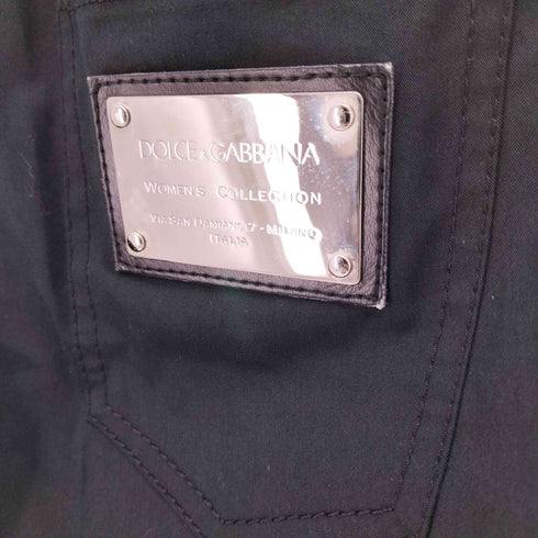 ドルチェアンドガッバーナ DOLCE&GABBANA Cotton Silk Flared Pants ロゴ プレート コットン シルク フレアパンツ レディース JPN:40