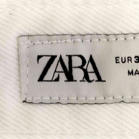 ザラ ZARA ハイウエスト ホワイト デニムパンツ レディース EUR:34