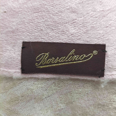 ボルサリーノ Borsalino タテ糸 シルク ウール ジャガード フリンジ マフラー レディース