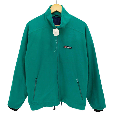 バーグハウス berghaus 80s 英国製 旧タグ ロゴワッペン ジップアップ フリースジャケット メンズ import:M