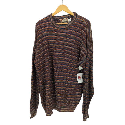 C.J.COTTON COMPANY 80-90s USA製 マルチカラー ボーダーコットンニット メンズ import:L