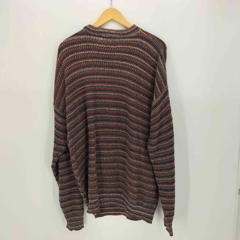 C.J.COTTON COMPANY 80-90s USA製 マルチカラー ボーダーコットンニット メンズ import:L