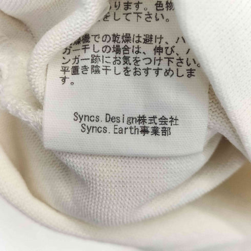 SYNCS EARTH 和紙 クルーネック半袖Tシャツ カットソー domestic レディース JPN:S
