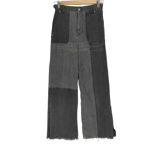 ローズバッド ROSE BUD 21ss カラーブロック カットオフ ワイドデニムパンツ Y2K レディース JPN:S
