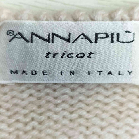 ANNAPIU イタリア製 カシミヤ100 クルーネック 半袖ニット レディース 44
