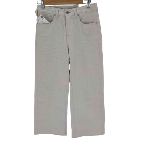 デンハム DENHAM ホワイト ワイドストレートデニムパンツ レディース W28 L30