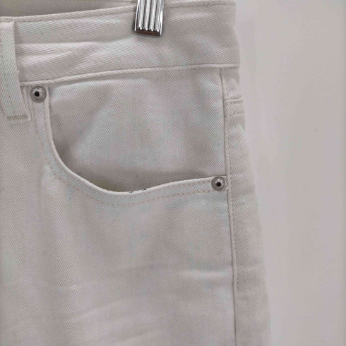 デンハム DENHAM ホワイト ワイドストレートデニムパンツ レディース W28 L30