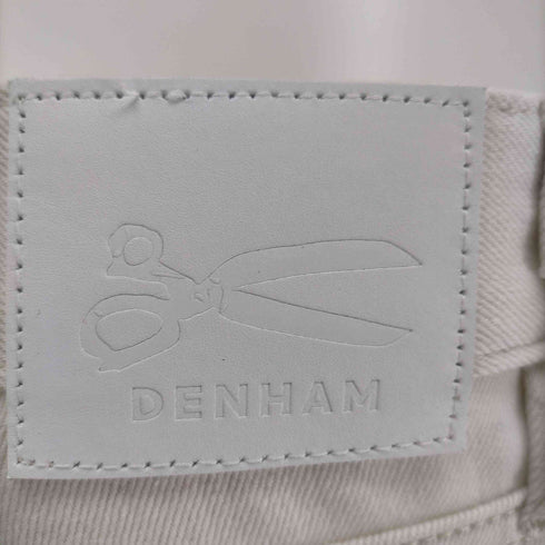 デンハム DENHAM ホワイト ワイドストレートデニムパンツ レディース W28 L30