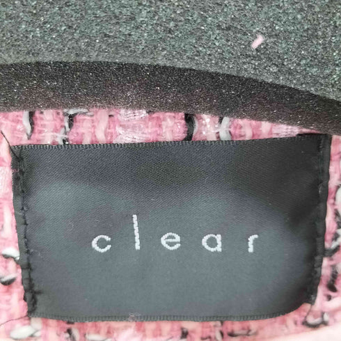 クリアー clear パールボタン クロップドツイードジャケット レディース FREE