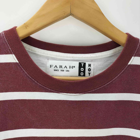 ファーラー FARAH TOO HOT Limited ボーダーロゴ刺繍Tシャツ メンズ JPN:L