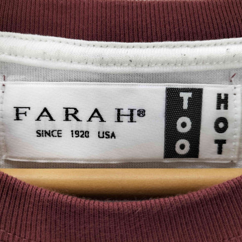 ファーラー FARAH TOO HOT Limited ボーダーロゴ刺繍Tシャツ メンズ JPN:L