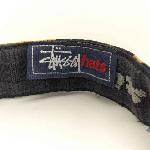 ステューシー Stussy 90S OLD FLEXFIT ロゴ刺繍 カモ柄 サンバイザー レディース L-XL