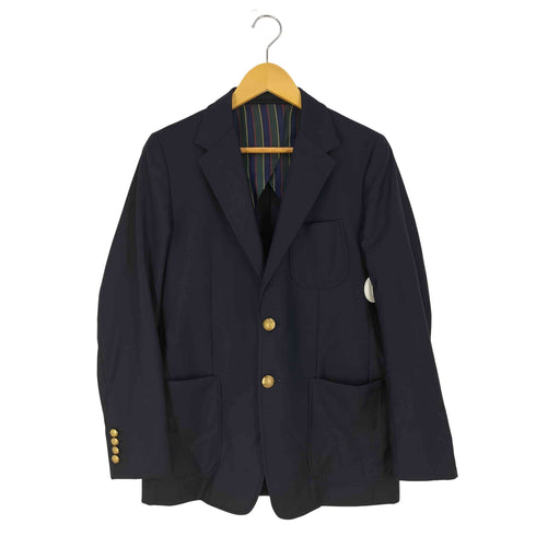 ヴィタルバルベリス カノニコ VITALE BARBERIS CANONICO BLUE RED 裏地ストライプ 金ボタン 紺ブレ 2B テーラードジャケット メンズ