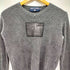 ラルフローレンスポーツ RALPH LAUREN SPORT 90-00S レザー星条旗パッチ装飾 L/S V畦ネック 畦編み プルオーバーニット レディース import:M