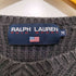 ラルフローレンスポーツ RALPH LAUREN SPORT 90-00S レザー星条旗パッチ装飾 L/S V畦ネック 畦編み プルオーバーニット レディース import:M