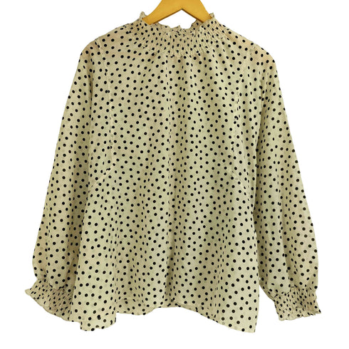 グリーンレーベルリラクシング GREEN LABEL RELAXING ドットギャザーブラウス レディース FREE