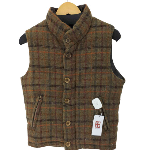 ハリスツイード Harris Tweed ツイードチェック ダウンベスト メンズ 02