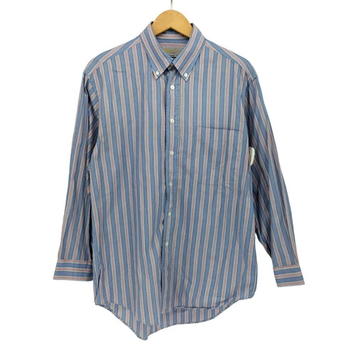 アクアスキュータム AQUASCUTUM 90‐00S 日本製 ストライプ L/S ボタンダウンシャツ メンズ JPN:M